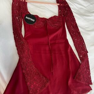 Babyboo Burgundy Lace Dress